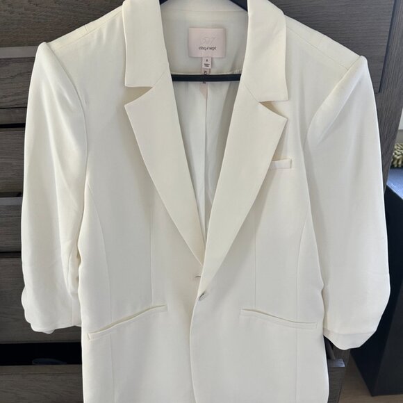 NWOT Cinq à Sept Khloe Crepe Ruched Blazer - Picture 2 of 4